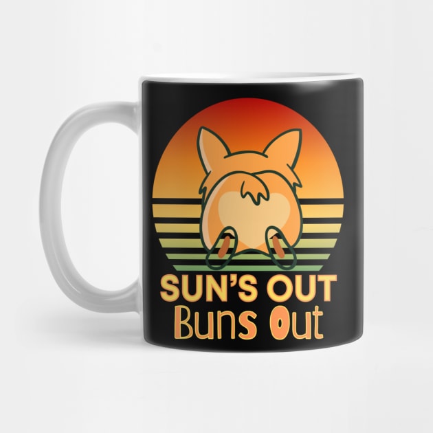 Suns out Buns Out Corgi Sunset by WearablePSA